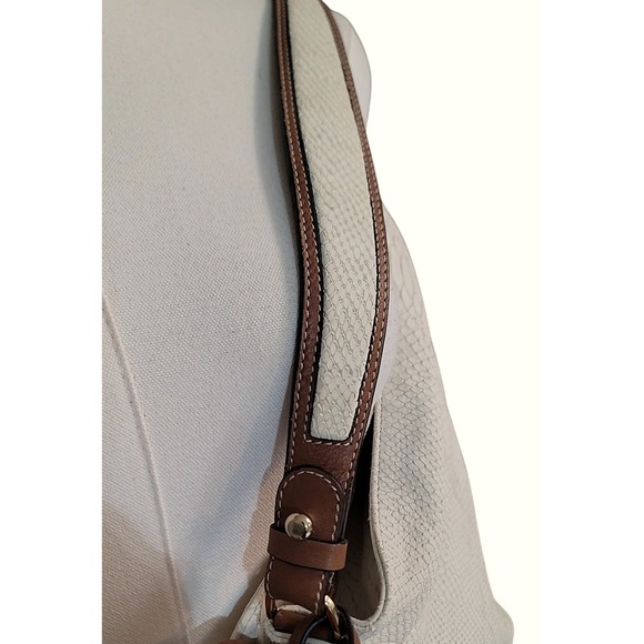 Coccinelle Cream White Snakeskin Leather Hobo Bag Designer Handbag Purse - Picture 5 of 14